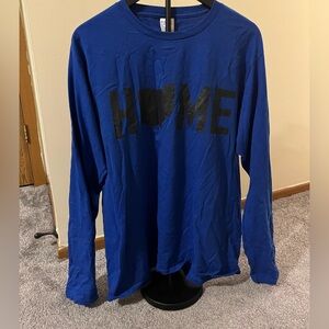 Port and Company Blue Tee with Black Ohio' HOME' Graphic